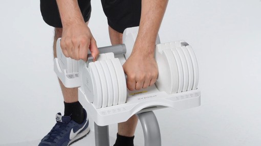 adjustable dumbbell 25lb white t9