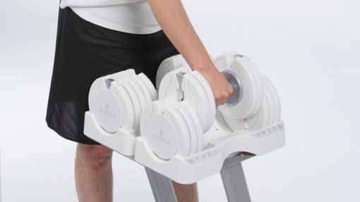 adjustable dumbbell 50lb white t9