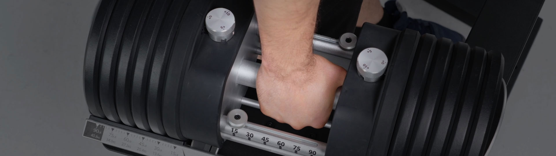 100lb adj dumbbell application